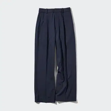 [ 새상품급 ] UNIQLO 턱 와이드 팬츠 네이비 스트라이프