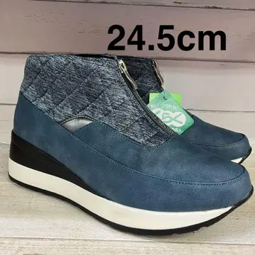 78 새상품 MARIKA 절개 디자인 부츠 블루 그레이 24.5cm