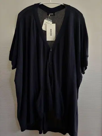 [ 새상품 ] ZUCCa 주카 반팔 가디건 네이비 코튼 니트 택 포함