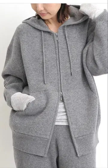 L'Appartement GRAY KNIT HOODIE PARKA