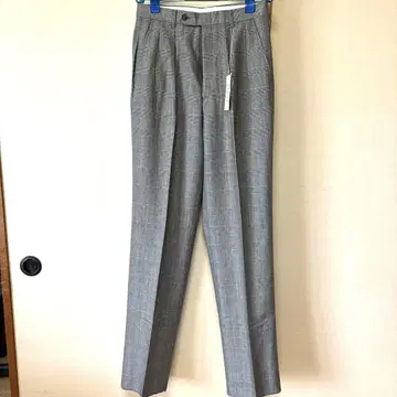 새상품 산요 UPPISH 그레이 체크 무늬 슬랙스