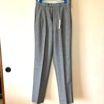 새상품 산요 UPPISH 그레이 체크 무늬 슬랙스