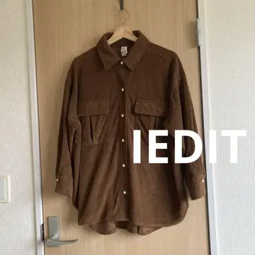 IEDIT 셔츠 이상 아우터 미만의 펄톤 버튼 오버사이즈 셔츠