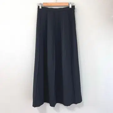 마루단 턱 입은 스트레이트 스커트 블랙 롱 기장 L 사이드 지퍼