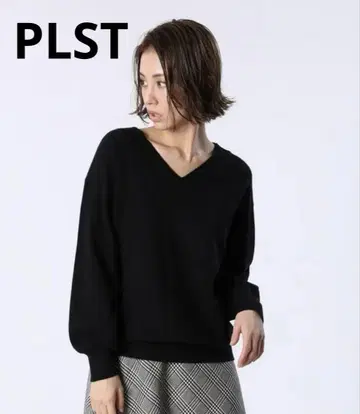 플라스테 PLST 워셔블 울 캐시미어 블렌드 V넥 릴랙스 니트 M