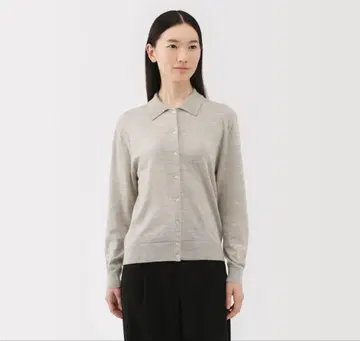 [ 새상품 ] 무인양품 워셔블 울 하이 게이지 폴로 가디건 M