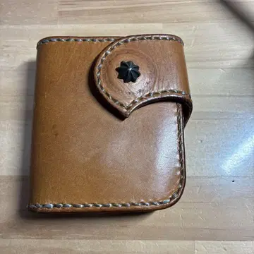 가죽 접이식 지갑 브라운