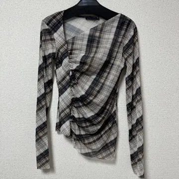 ZARA 체크 튤 상의