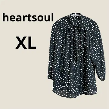 heartsoul 도트 무늬 7부 소매 블라우스