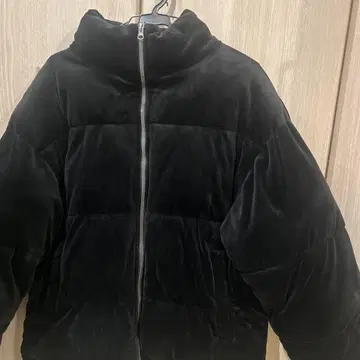 블랙 플리스 다운 자켓 퀼팅