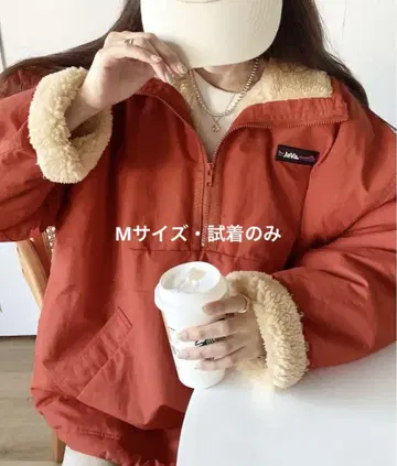 [Java] 리버서블 하프 지퍼 나일론 보아 오버사이즈 블루종