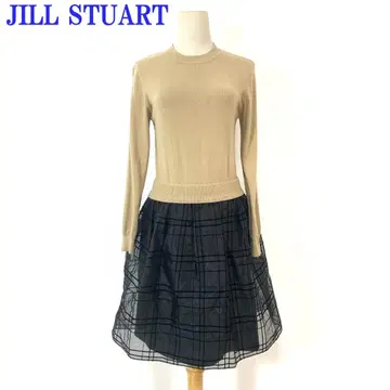 질스튜어트 롱 원피스 니트 도킹 베이지 M C4576