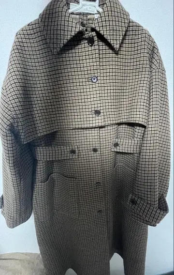 GU rokh 콜라보 코트 체크 무늬