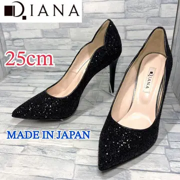 새상품 DIANA 글리터 펌프스 스틸레토 블랙 25cm
