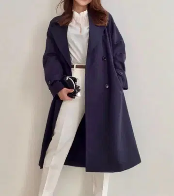 택 포함 새상품 GU 지유 오버 사이즈 트렌치코트 M 네이비