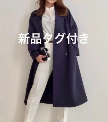 택 포함 새상품 GU 지유 오버 사이즈 트렌치코트 M 네이비