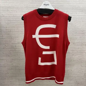 PICONE 레드 니트 베스트