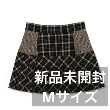 andmary Coco check pleats skirt