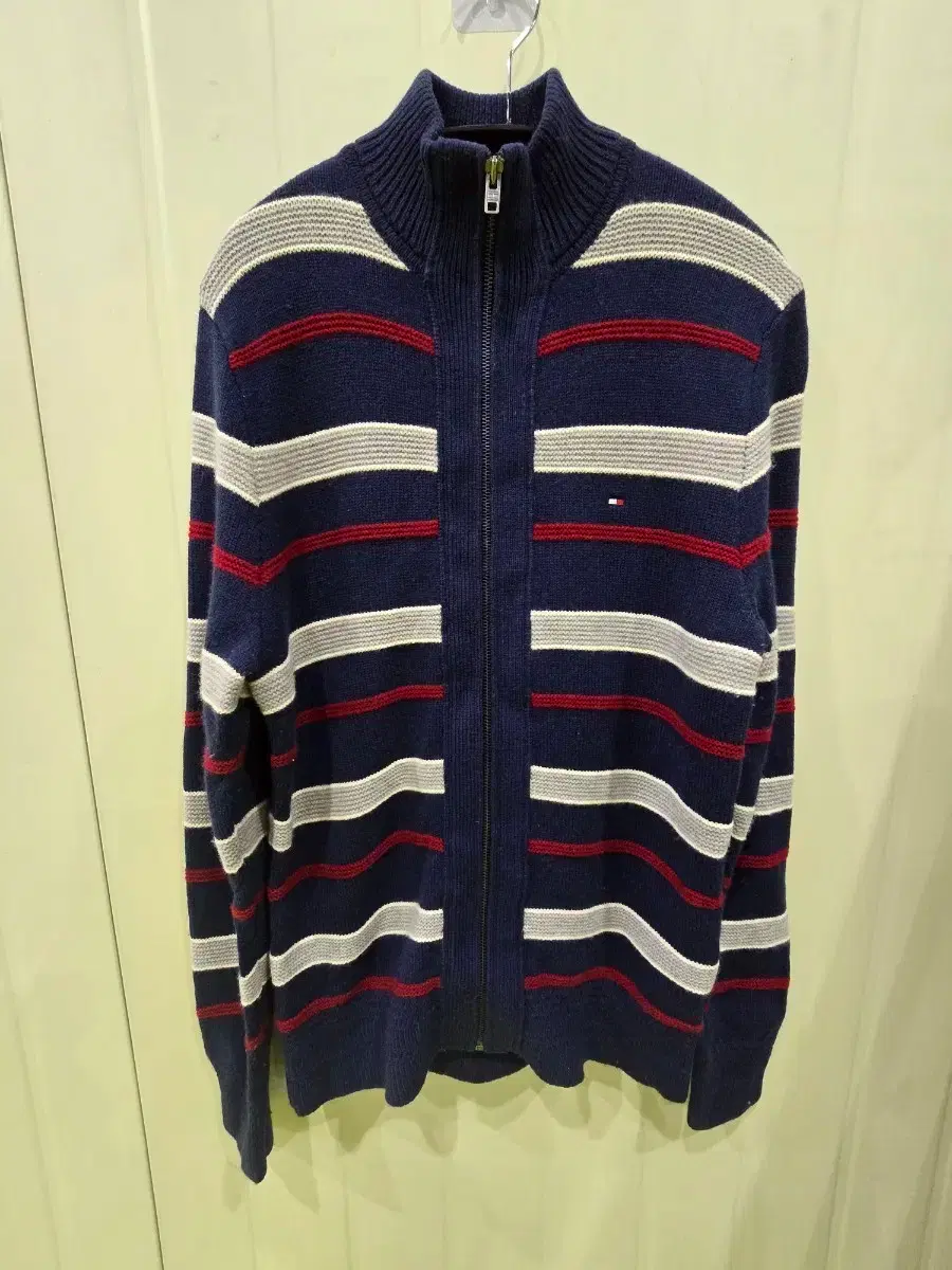 Tommy Hilfiger Stripe Knit Zip-Up Cardigan