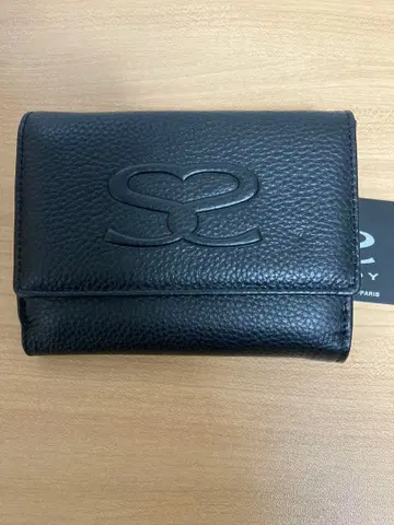 SAVOY 블랙 가죽 접이식 지갑