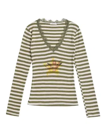hetit Angel Stripe T-shirt Khaki