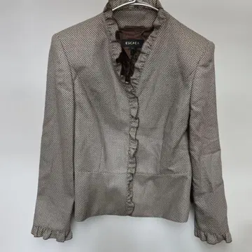 새상품급 ESCADA 노카라 자켓 38 브라운 계열 y19