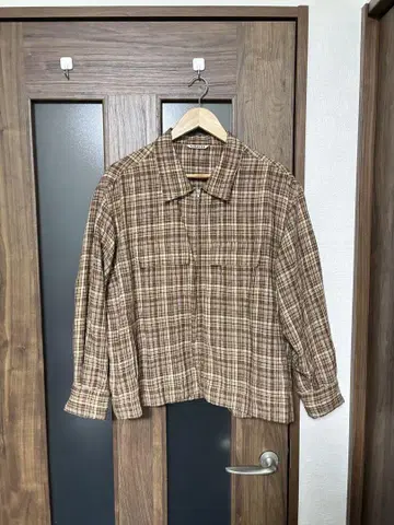 [ AURALEE ] LINEN SILK CHECK ZIP BLOUSON