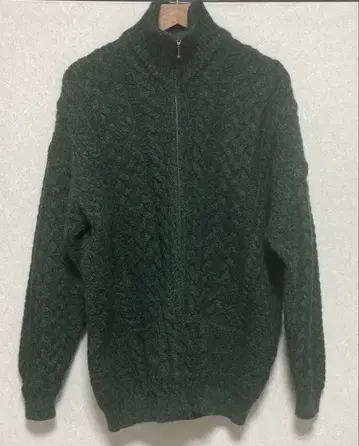 Carraig Donn 다크 그린 피셔맨 니트 XL
