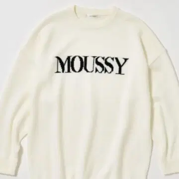 MOUSSY 화이트 로고 니트 원피스