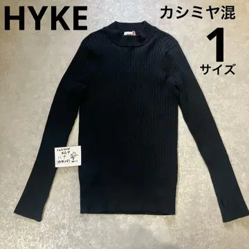 HYKE, 썸홀 리브 니트, 1 사이즈, 블랙