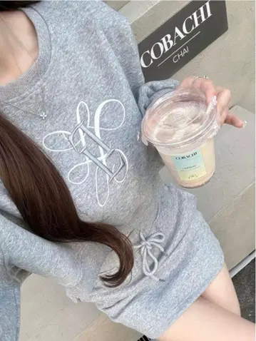 루미뇽 Lumignon LL 로고 스웨트 세트업 그레이