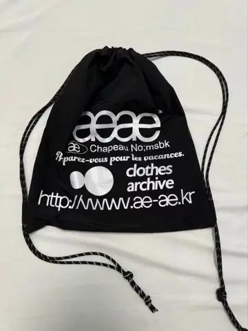 aeae 블랙 드로우 스트링 백