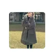 여성용 속기모 퍼 모즈 코트