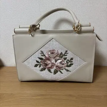 fint 로즈 자수 토트백