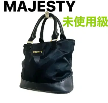 컨디션 최상 MAJESTY 마제스티 라운드백 핸드백 블랙 가죽