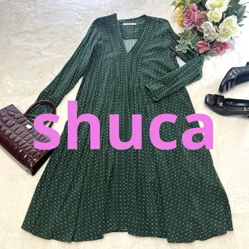 새상품급 shuca 꽃무늬 롱 원피스 그린 컬러 긴팔