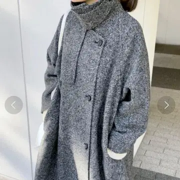 Spick & Span W 슬라이버 헤링본 볼륨 코트