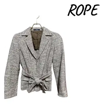 [ 새상품급 ] ROPE 테일러드 자켓 그레이 브라운 계열 허리 리본