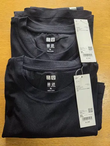 UNIQLO 드라이EX T셔츠 블랙 XL 2장 세트