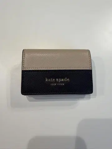 kate spade 3단 폴더형 지갑 베이지/블랙