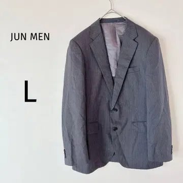 준맨 테일러드 자켓 수트 비즈니스 스트라이프 울 혼방 L
