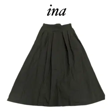 미사용 새상품 ina 이나 오가닉 순면 비에라 턱 스커트 블랙