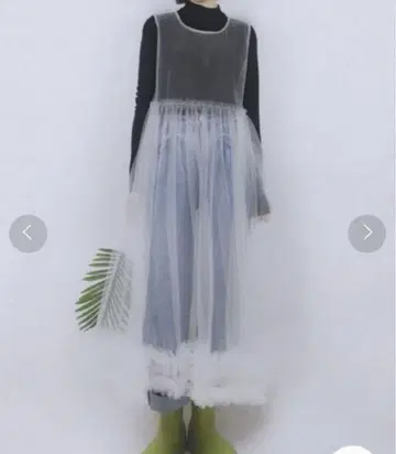 MAYCboutique 슬리브리스 레이어 메쉬 드레스