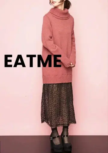 EATME 튤 콤비 니트 원피스