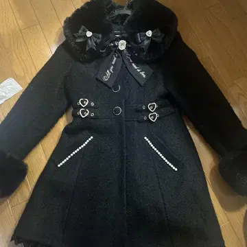 지뢰 양산형 LIZLISA 더블 하트 벨트 메시지 코트