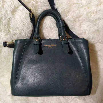 사만다 타바사 다크 그린 가죽 핸드백