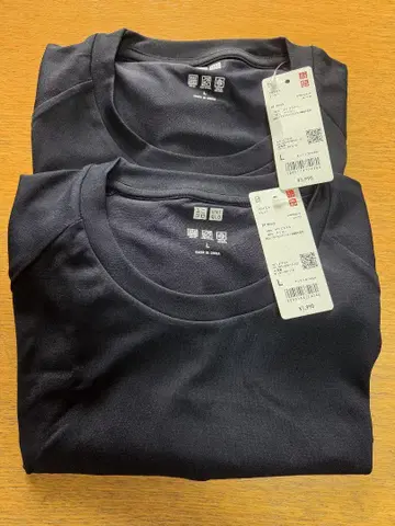 UNIQLO U 유니클로U 드라이EX T셔츠 블랙 XL 2장 세트