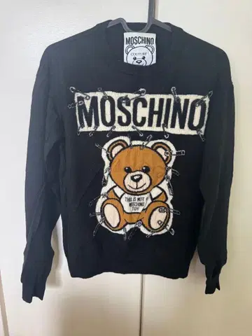 MOSCHINO 테디베어 블랙 니트 스웨터
