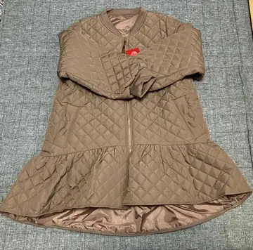 [ 미사용 택 포함 ] LL 카멜 브라운 페플럼 퀼팅 코트 앤드러브