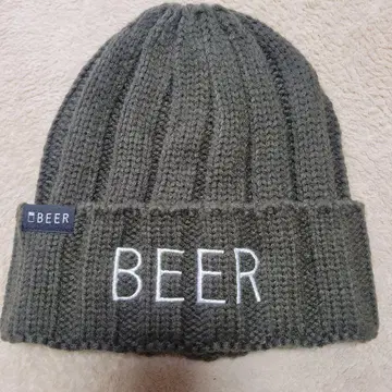 BEER 니트 모자 올리브 그린